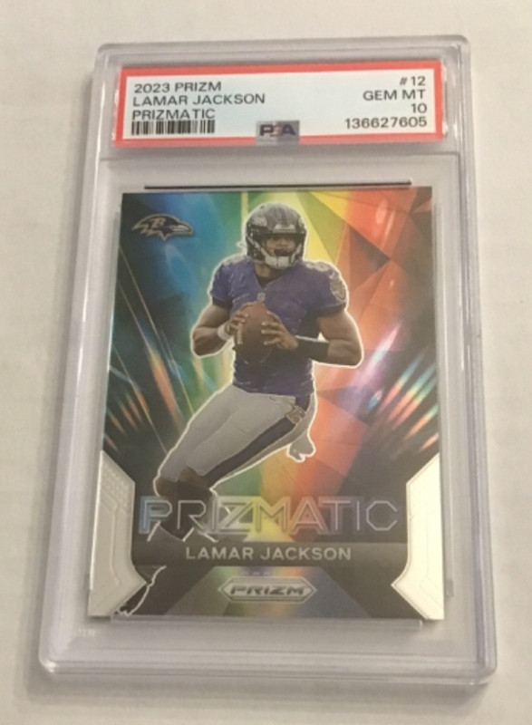 2023 Panini Prizm - Prizmatic Insert Lamar Jackson #12 PSA 10 GEM MINT!!