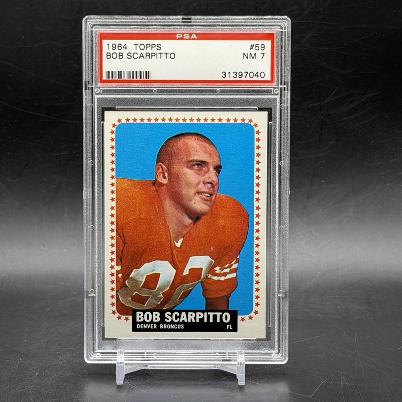 1964 Topps #59 Bob Scarpitto Denver Broncos Vintage Football Card PSA 7