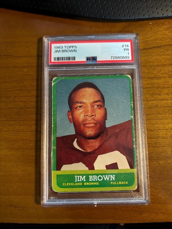 1963 TOPPS #14 JIM BROWN PSA 1