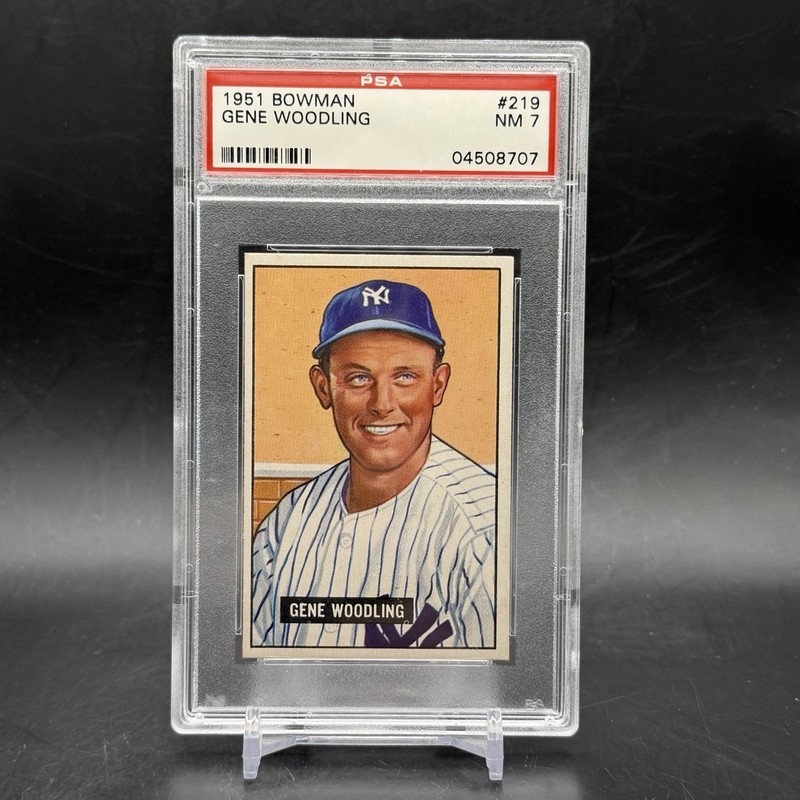 1951 Bowman #219 Gene Woodling New York Yankees Vintage Baseball Card PSA 7