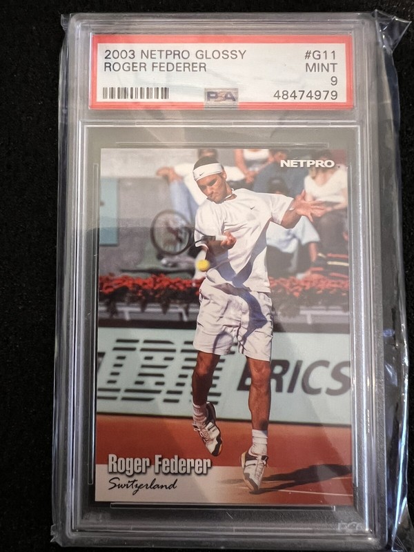 2003 Netpro Glossy Roger Federer #G11 Rookie RC PSA 9 view 2
