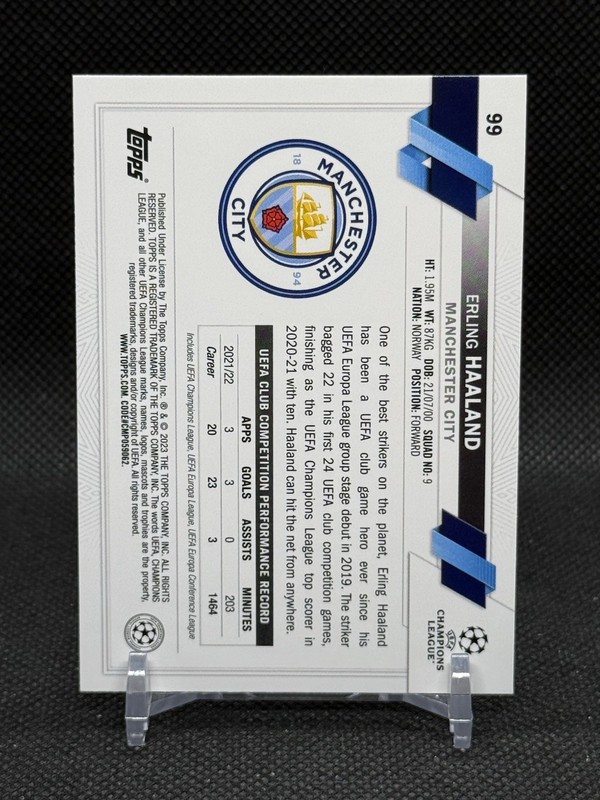 Erling Haaland 2022-23 Topps UCC Flagship SP Image Variation #99 Manchester City view 2