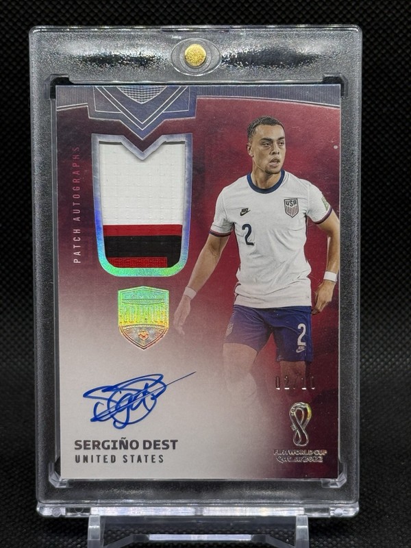 Sergino Dest 2022 Eminence Match Worn Patch Auto /10 FIFA World Cup Jersey Match