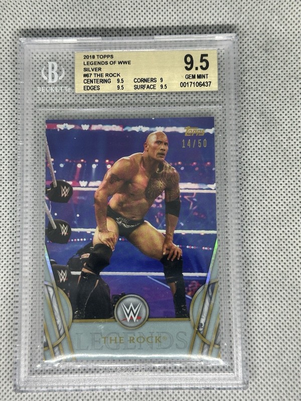 2018 Topps Legends of the WWE The Rock Dwayne Johnson Silver /50