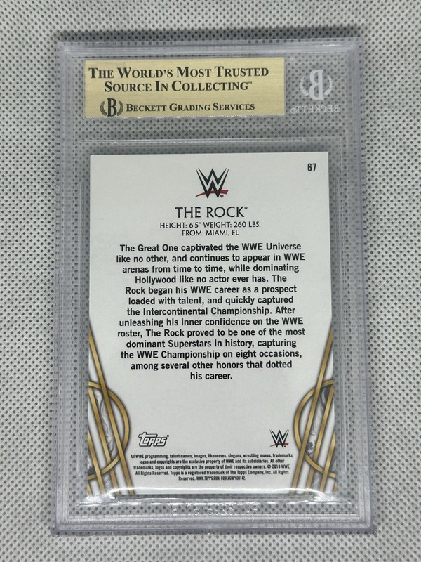 2018 Topps Legends of the WWE The Rock Dwayne Johnson Silver /50 view 2