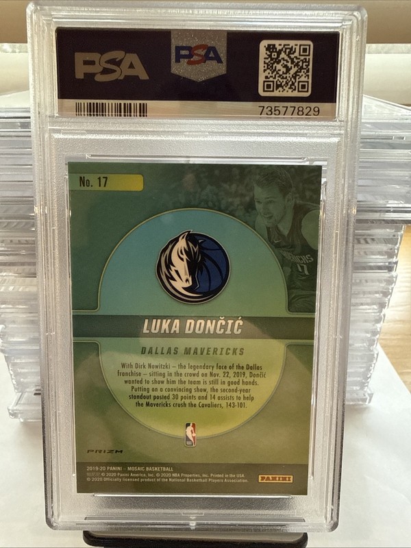 2019-20 Panini Mosaic - Center Stage Luka Dončić #17 PSA 10 view 2