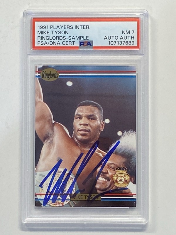 1991 Players International Ringlords Mike Tyson Sample Signed Auto PSA DNA 7