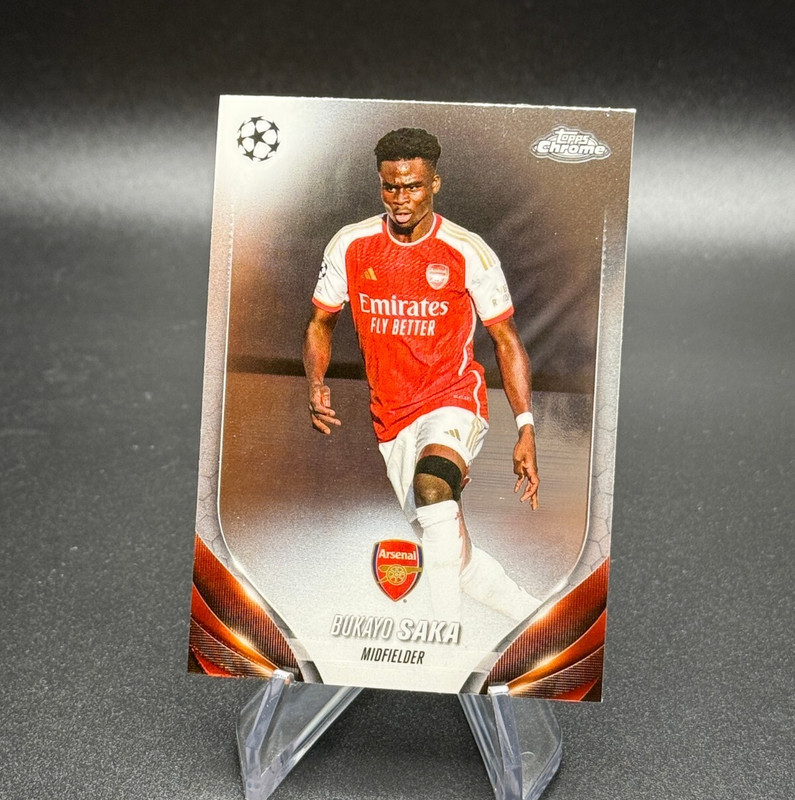 Bukayo Saka 2023-24 Topps Chrome UEFA Club Competitions #148 Arsenal NM-MT