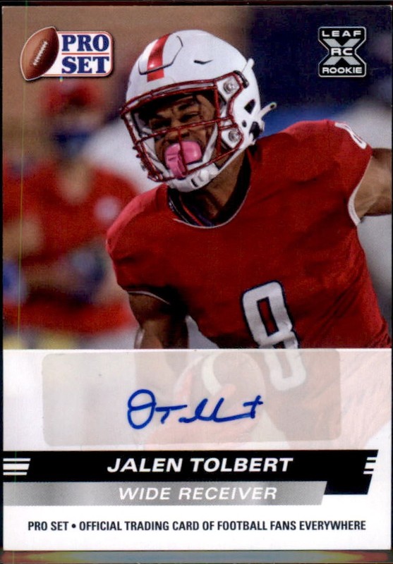 2022 Pro Set Draft #PSA-JT1 Jalen Tolbert Autographs