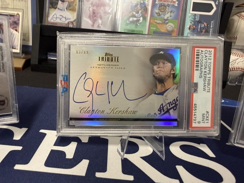 2013 Topps Tribute Clayton Kershaw Autographs /99 #TA-CK2 PSA 9
