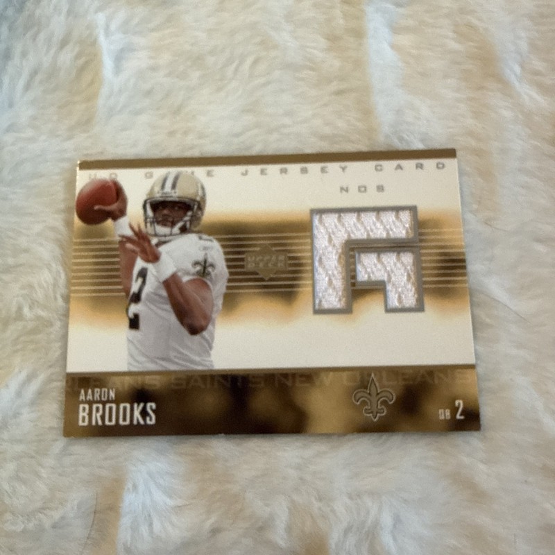 2003 Upper Deck Aaron Brooks Game Used Jersey Card Saints Football 