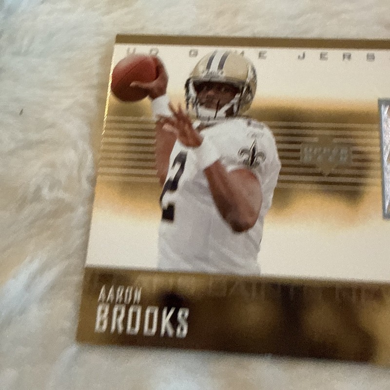 2003 Upper Deck Aaron Brooks Game Used Jersey Card Saints Football  view 2