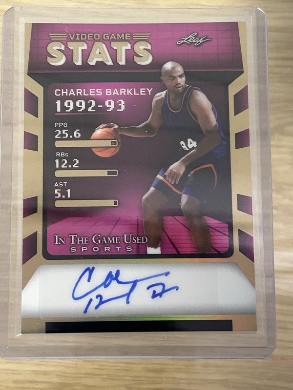 2025 Leaf in the Game Used AUTO Card of Charles Barkley #'d 8/8