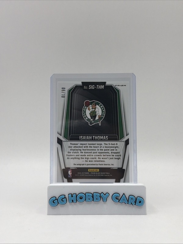2024-25 Panini Prizm Black Isaiah Thomas Auto Gold Shimmer FOTL /10 view 2