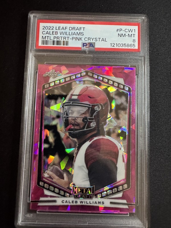 2022 Leaf Caleb Williams Pink Crystal PSA 8 🔥Pop 1🔥