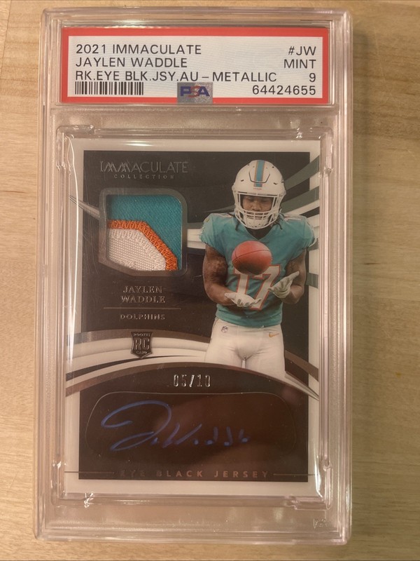 2021 Immaculate Jaylen Waddle RK.Eye Blk. Jsy. Au - Metallic Psa 9 Pop 1   /10