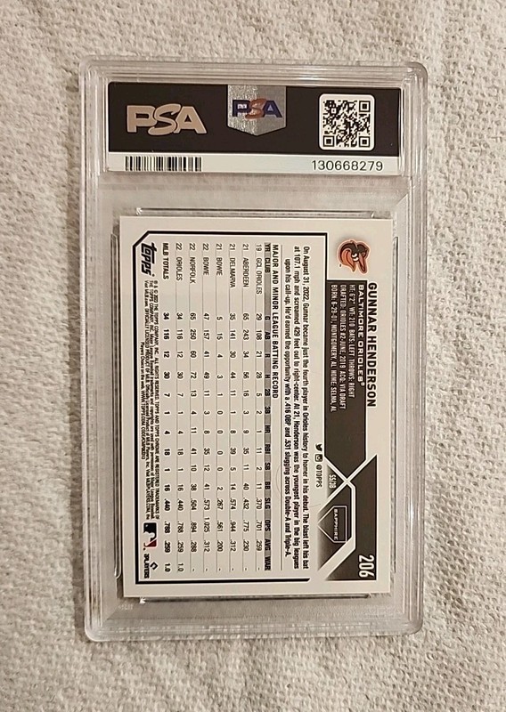 2023 Topps Chrome Sapphire Edition - Gunnar Henderson #206 (RC) - PSA Graded view 2