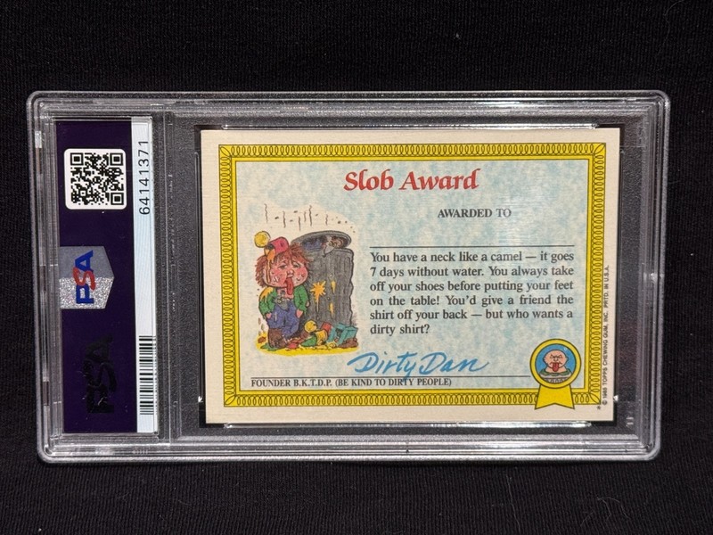 MEAN GENE 1985 TOPPS GARBAGE PAIL KIDS GPK STICKER #41A NEAR MINT NM PSA 7 view 2
