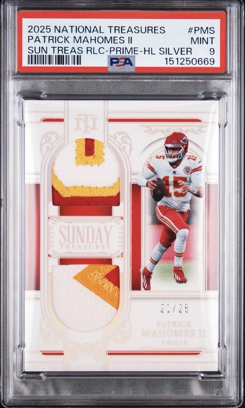 Patrick Mahomes II 3 Color Patches /25 -2025 Panini National Treasures KC Chiefs