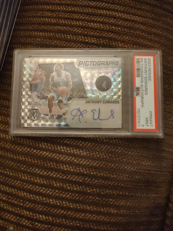 2023 Mosaic Anthony Edwards pictograph autograph PSA 9