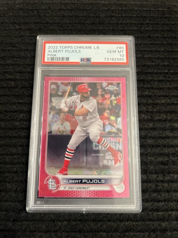 2022 Topps Chrome Logofractor Albert Pujols Pink Refractor /199 PSA 10 Gem Mint 