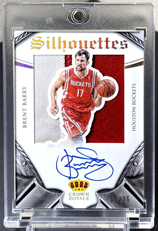 ( /25 ) Brent Barry 2014-15 Preferred Silhouettes Prime SSP Patch Auto Rockets