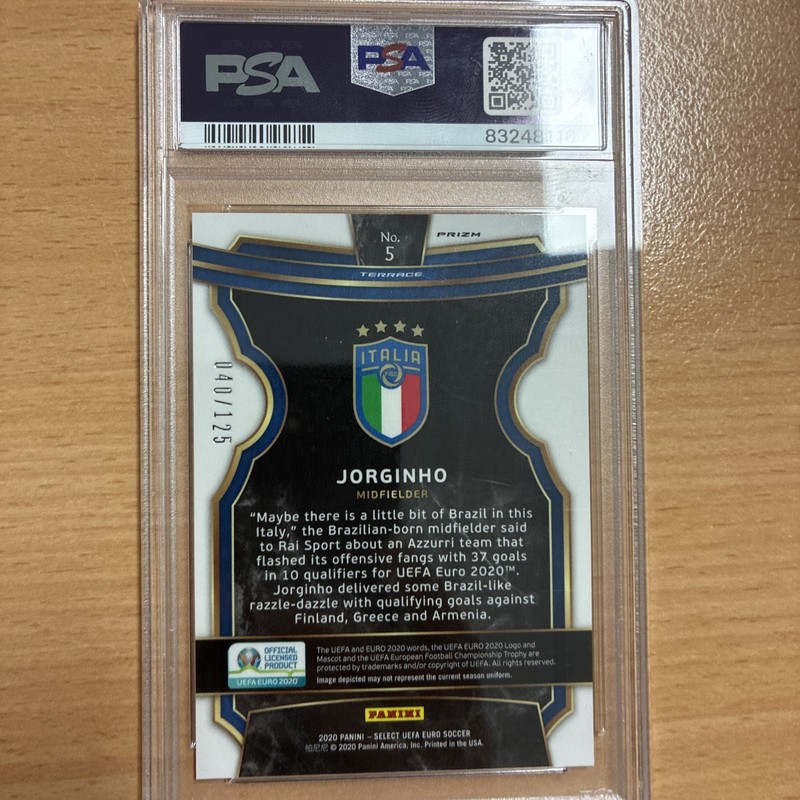 2020 Panini Select Jorginho Orange /125 PSA 10 SSP Italy POP 2 view 2