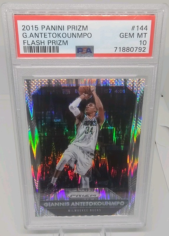 2015-16 Panini Prizm - Giannis Antetokounmpo #144 Flash Prizm psa gem mint 10 view 2