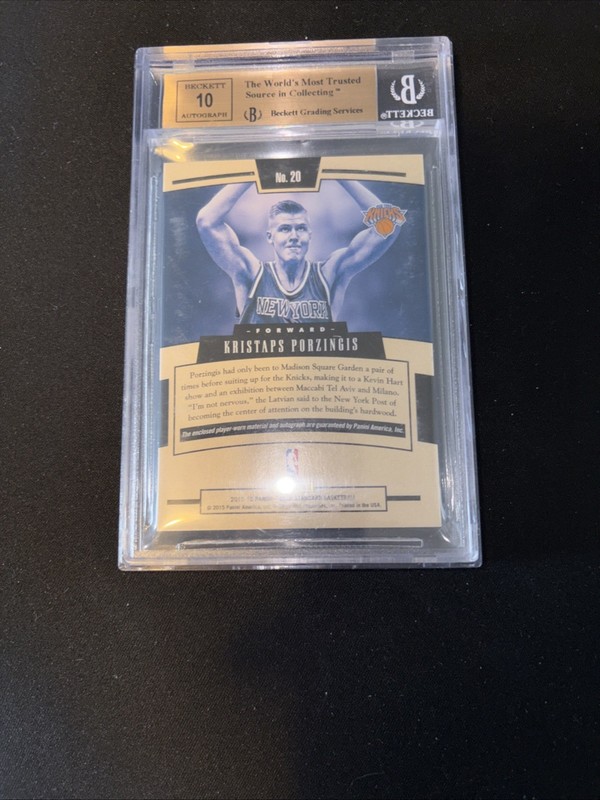 KRISTAPS PORZINGIS 2015-16 PANINI GOLD STANDARD GOLD STRIKE Rookie Auto Patch/25 view 2