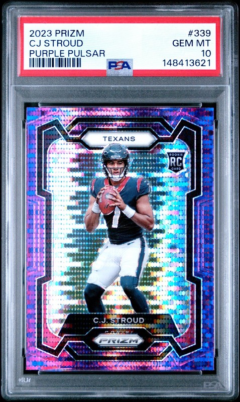 2023 Panini Prizm #339 Cj Stroud Purple Pulsar PSA 10 New Slab!