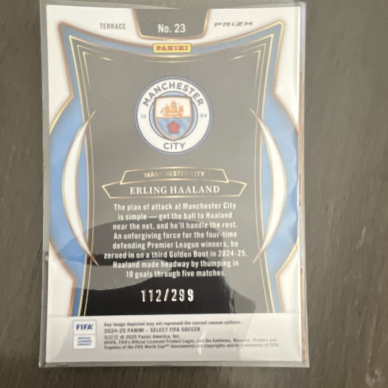 Panini Select FIFA 2024-25 Terrace Erling Haaland #23 Pink Mojo Prizm 112/299 view 2