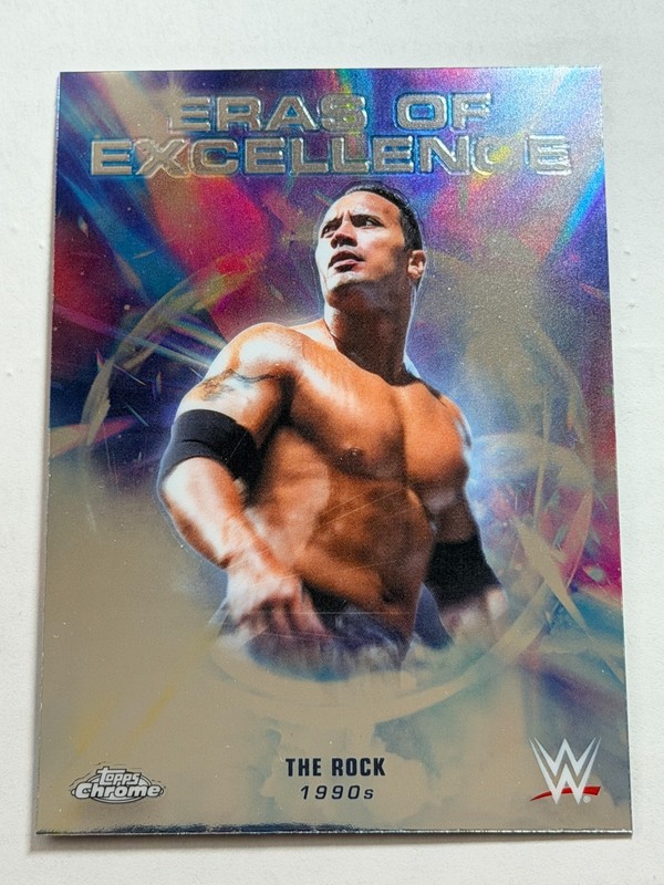 The Rock Dwayne Johnson 2026 Topps WWE Chrome Eras of Excellence Insert SP