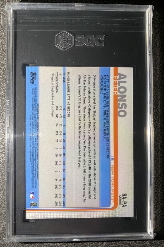 2019 Topps Chrome - Rookie Autographs Pete Alonso #RA-PA (AU, RC) view 2