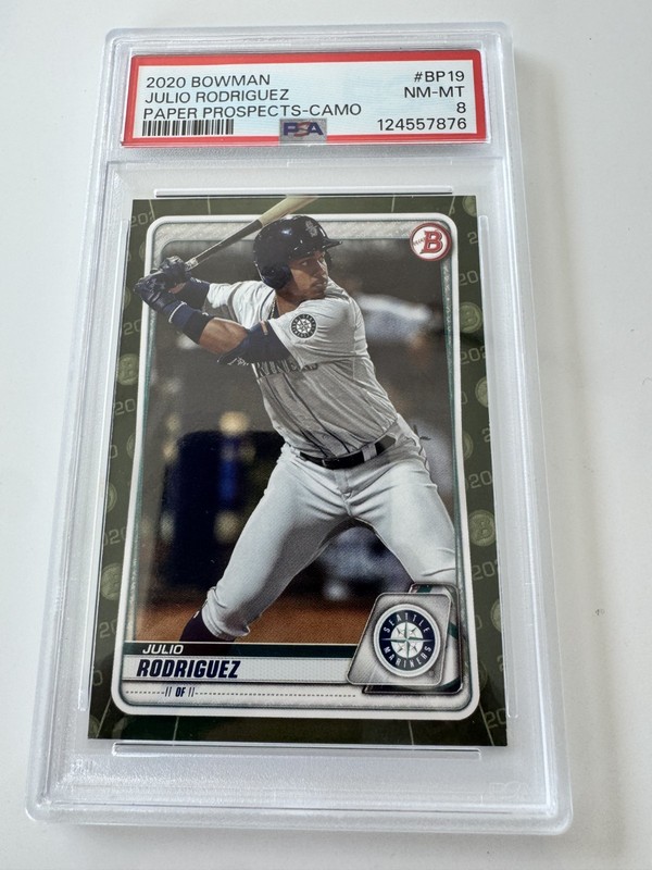2020 Bowman Paper Prospects #BP19 Julio Rodriguez Camo Rookie Card RC PSA 10