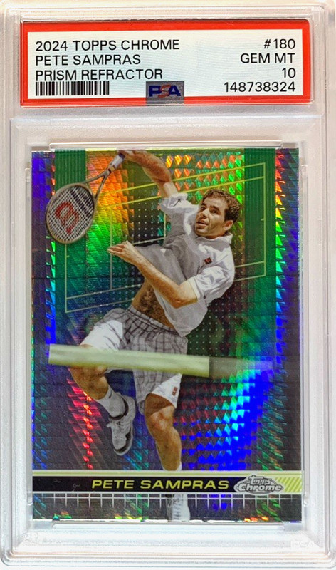 2024 TOPPS CHROME TENNIS #180 PETE SAMPRAS HOF PRISM REFRACTOR PSA 10--POP 2