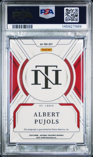 2025 National Treasures Albert Pujols Notable Nicknames Auto /25 PSA 7 view 2