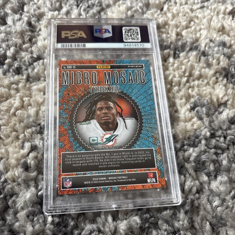 TYREEK HILL PSA 10 2023 PANINI MOSAIC #MM15 MICRO MOSAIC DOLPHINS 🔥 view 2