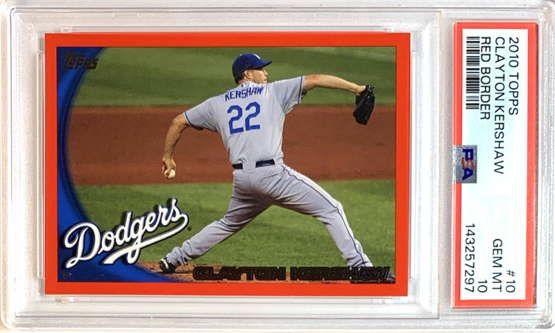 2010 TOPPS #10 RED BORDER CLAYTON KERSHAW DODGERS FUTURE HOF PSA 10—POP 1