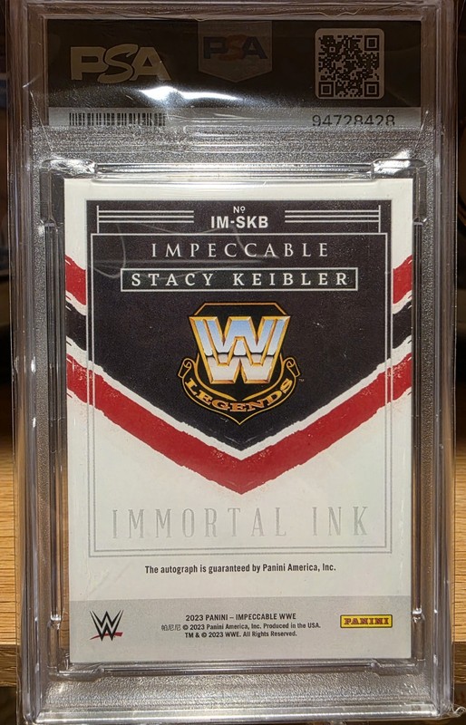2023 Impeccable WWE Stacy Keibler Immortal Ink Auto /99 PSA 10 view 2