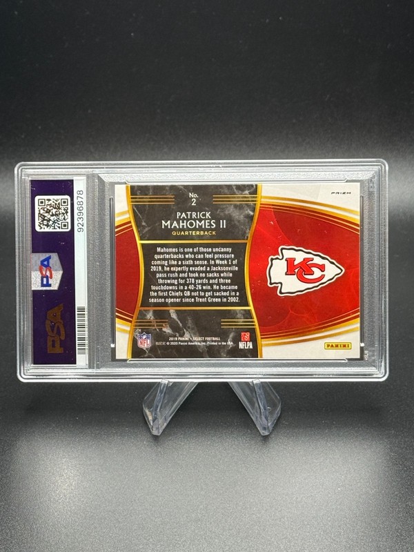 PATRICK MAHOMES II 2019 PANINI SELECT SNAPSHOTS PRIZM #2 GEM MINT PSA 10 view 2