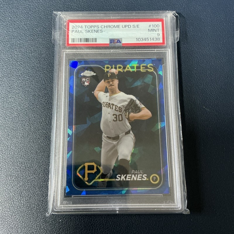 Paul Skenes 2024 Topps Chrome Update Sapphire Rookie RC PSA 9 Pirates 