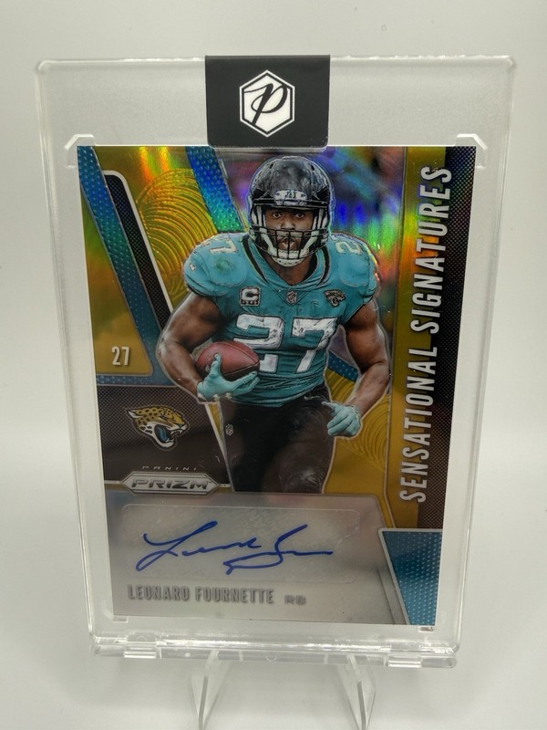 2019 Panini Prizm Leonard Fournette Sensational Signatures Gold Prizm Auto 3/3