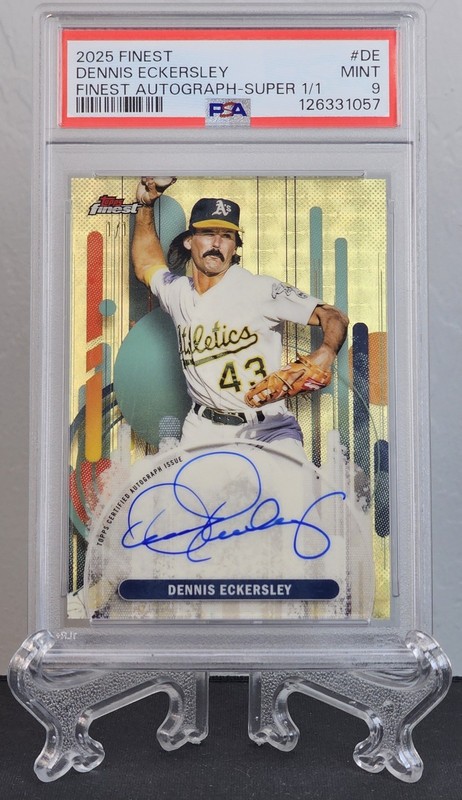 Dennis Eckersley 2025 Topps Finest SUPERFRACTOR ON-CARD AUTO 1/1 PSA 9 HOF