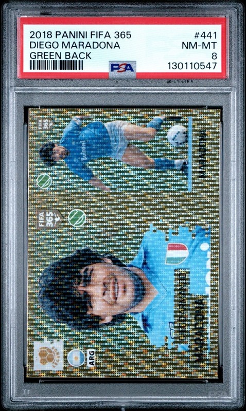 2018 Panini FIFA 365 Diego Maradona #441 Green Back PSA 8