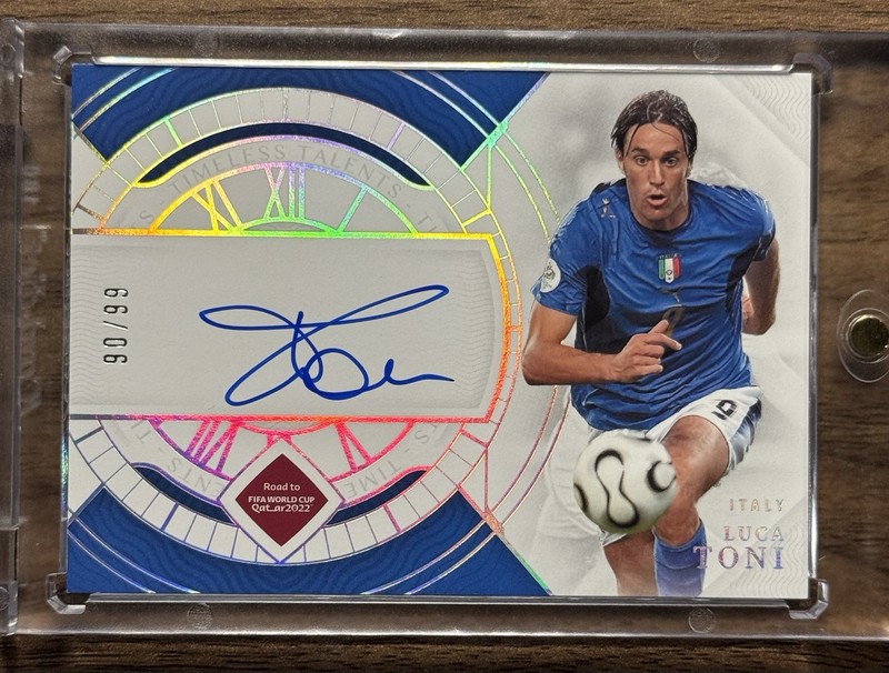 Luca Toni On Card Auto /99 - 2022 National Treasures World Cup Soccer Italy