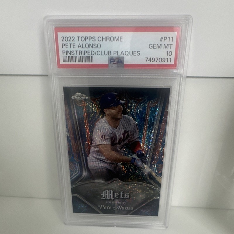 2022 Topps Chrome Pete Alonso Pinstriped Insert #P-11 New York Mets PSA 10