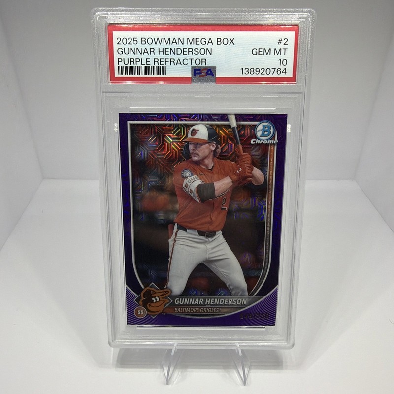 2025 Bowman Chrome Gunnar Henderson Purple Refractor /250 PSA 10 🔥 Orioles