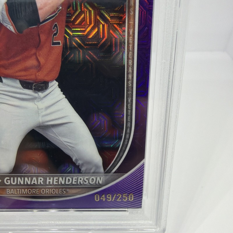 2025 Bowman Chrome Gunnar Henderson Purple Refractor /250 PSA 10 🔥 Orioles view 2