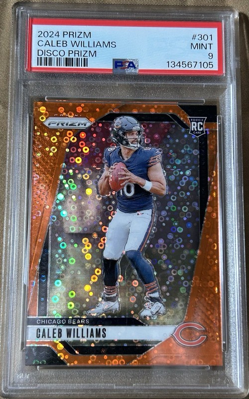 🔥2024 Panini Prizm Caleb Williams Disco Prizm PSA 9 Chicago Bears Rookie🔥 view 2