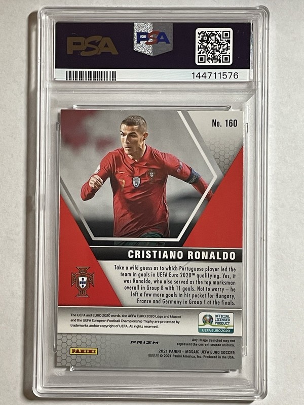 2021 Panini Mosaic UEFA Euro 2020 - Cristiano Ronaldo #160 Mosaic PSA 9 view 2